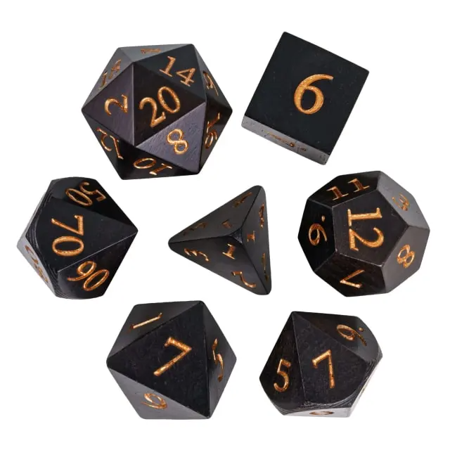 WOODEN DICE W/ BOX: EBONY