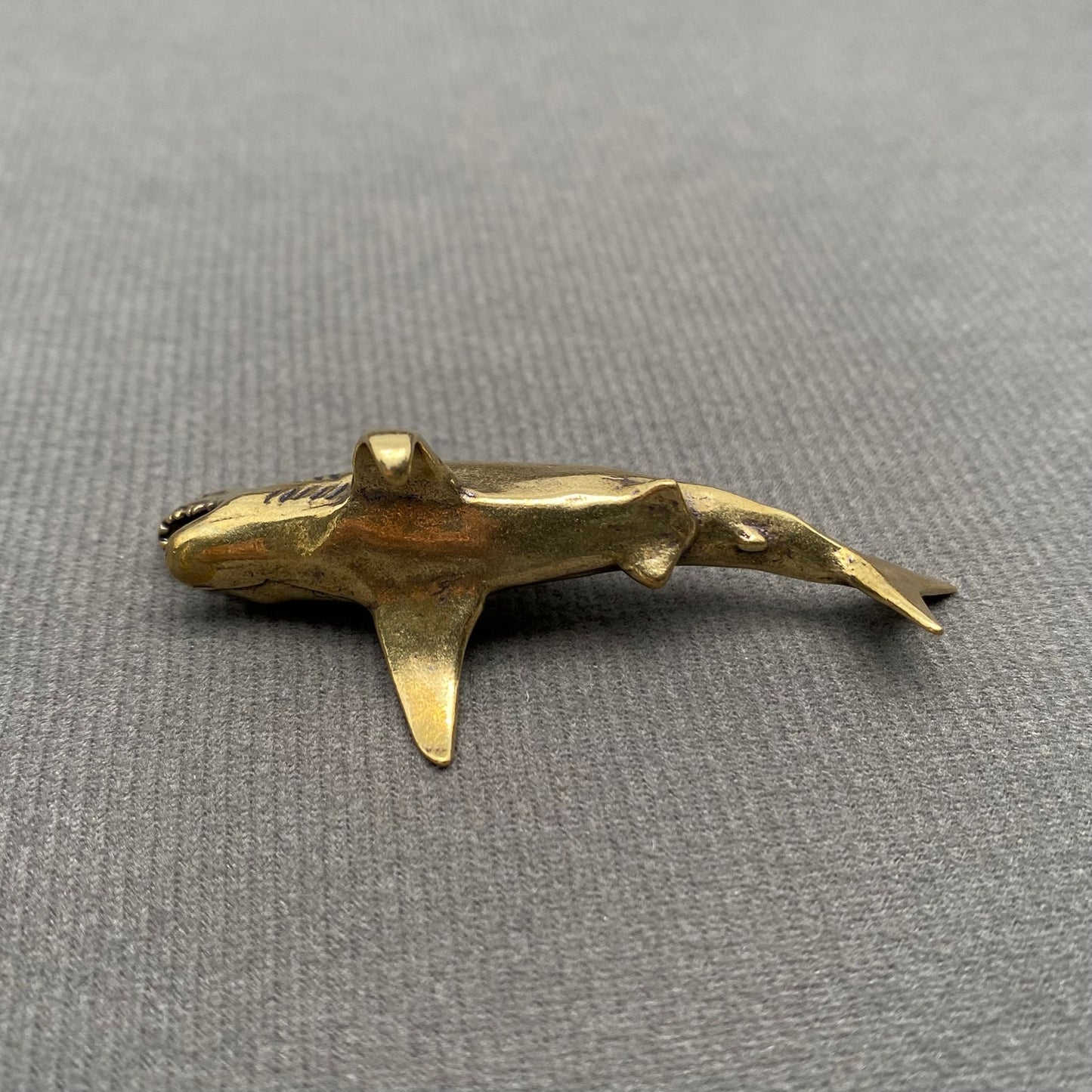 MINIATURE BRASS GREAT WHITE SHARK