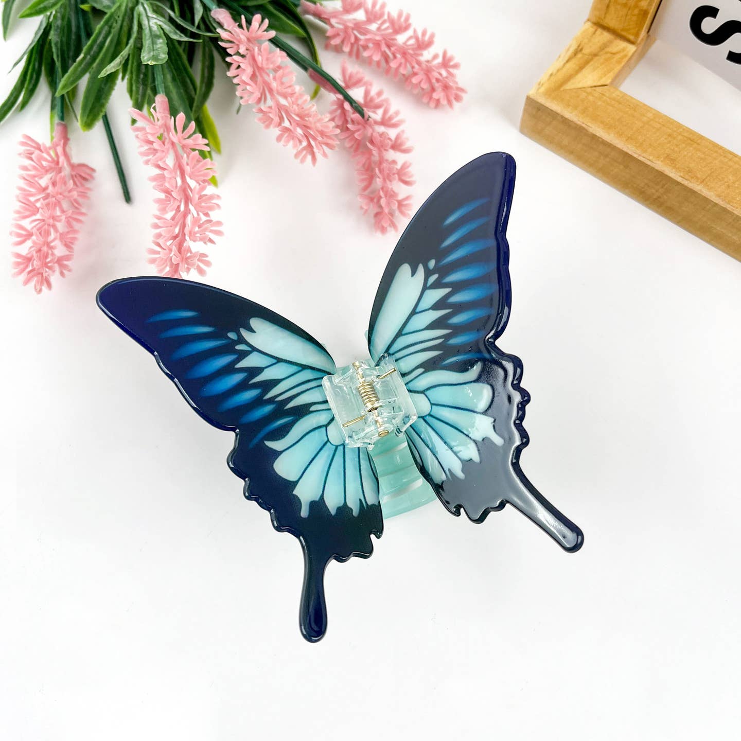 ENCHANTING BLUE BUTTERFLY HAIR CLAW CLIP
