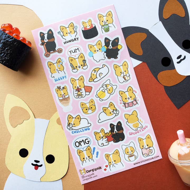 CORGI CUTIES STICKER SHEET