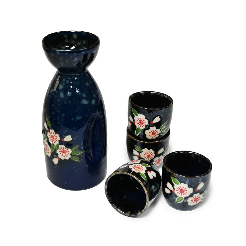 NAVY BLUE SAKURA SAKE SET