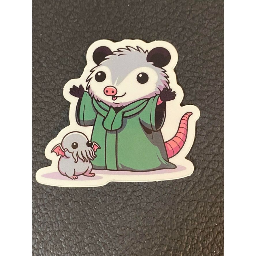 OPOSSUM AND BABY CTHULHU STICKER
