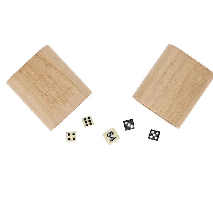 WOOD INLAY BACKGAMMON SET IN BEACHWOOD