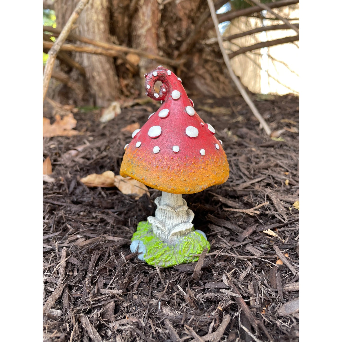 ROUND CAP MAGIC MUSHROOM STATUE (ORANGE)