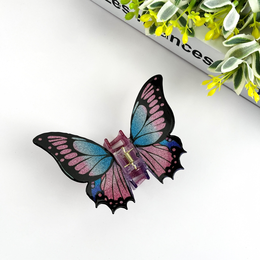 LARGE GLITTERY BUTTERFLY HAIR CLAW