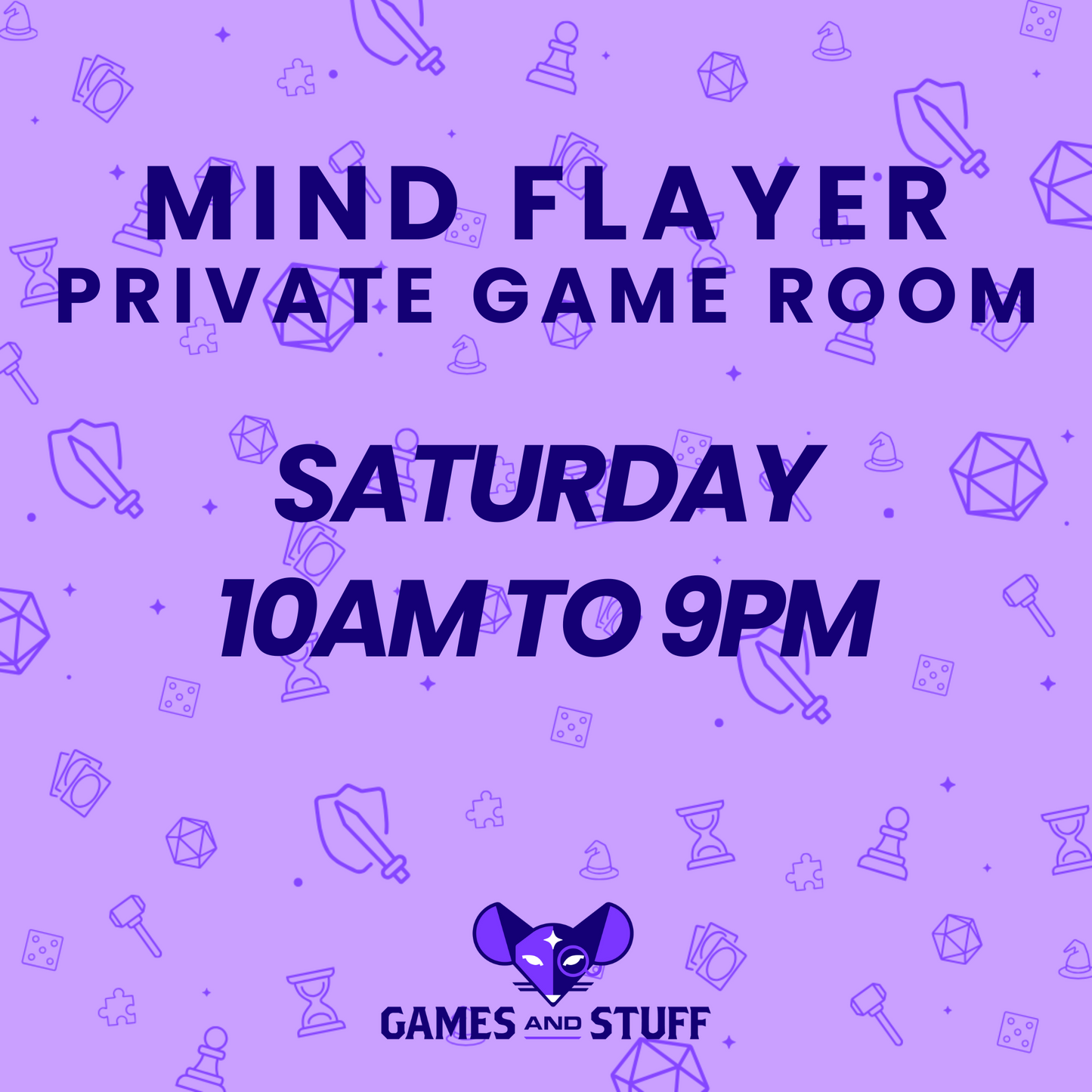 MIND FLAYER PRIVATE GAME ROOM - SATURDAY ALL DAY