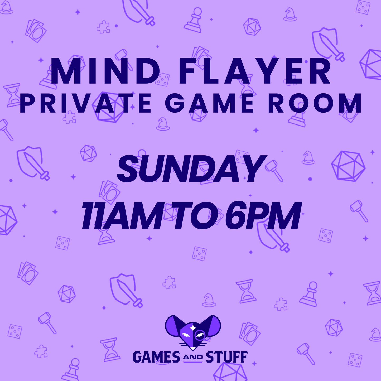 MIND FLAYER PRIVATE GAME ROOM - SUNDAY ALL DAY