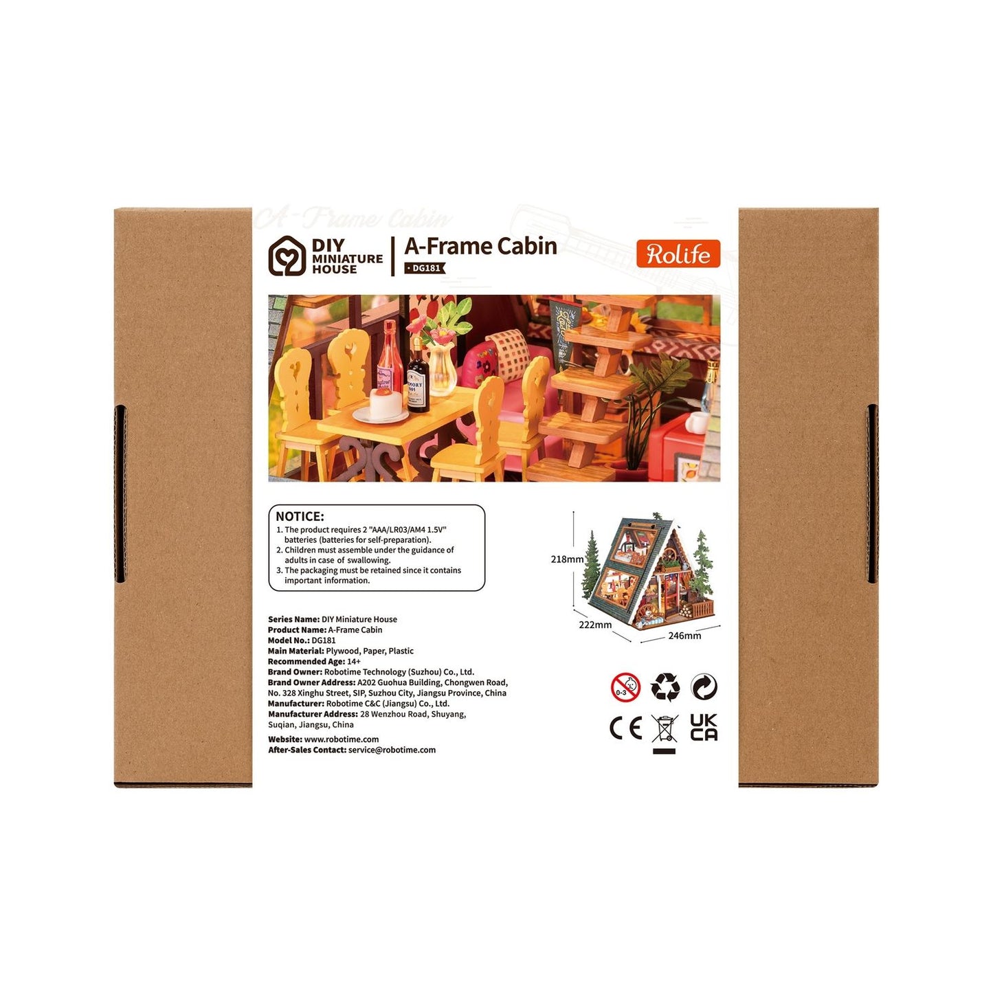 A-FRAME CABIN 3-D WOODEN MINIATURE HOUSE KIT