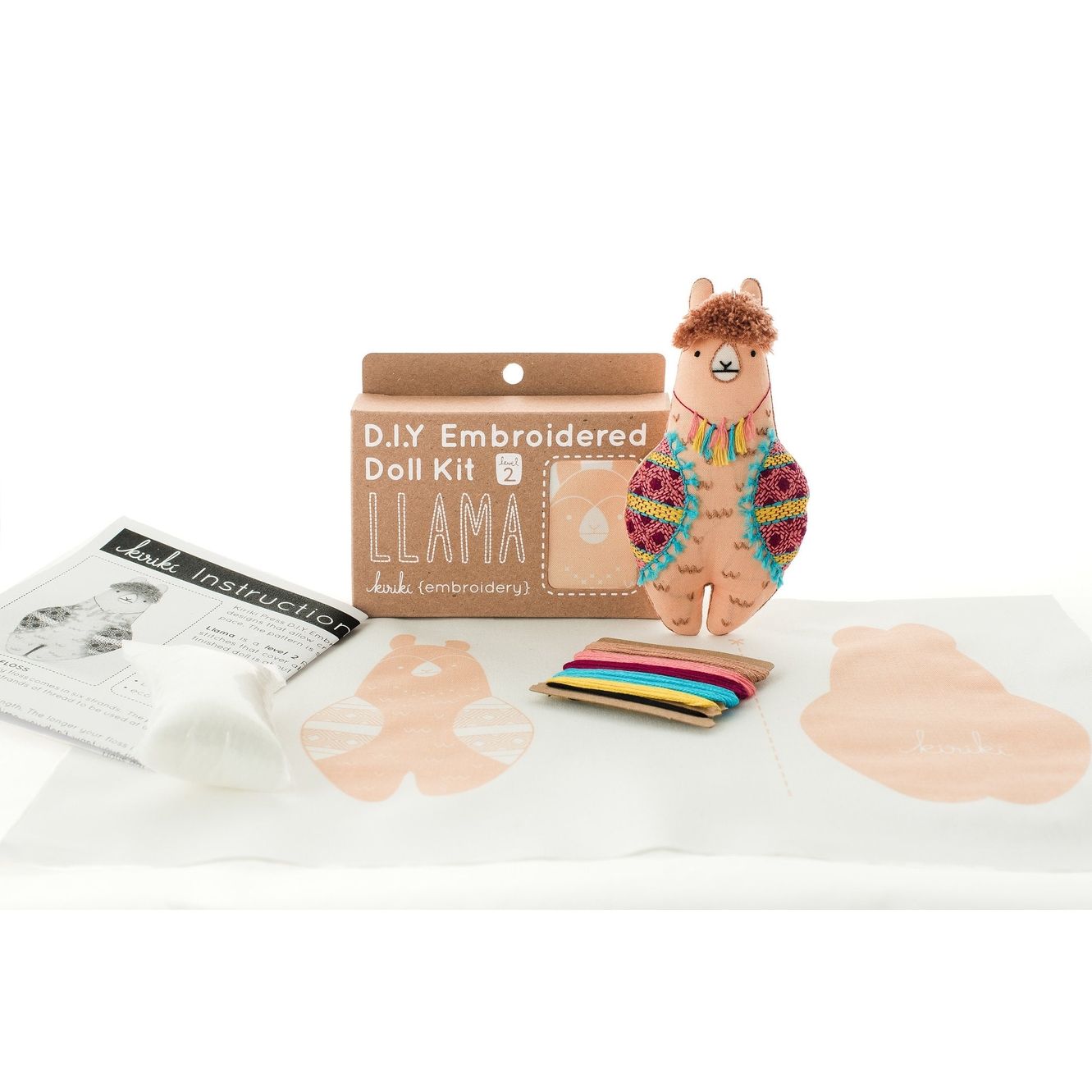 D.I.Y. LLAMA EMBROIDERED DOLL KIT