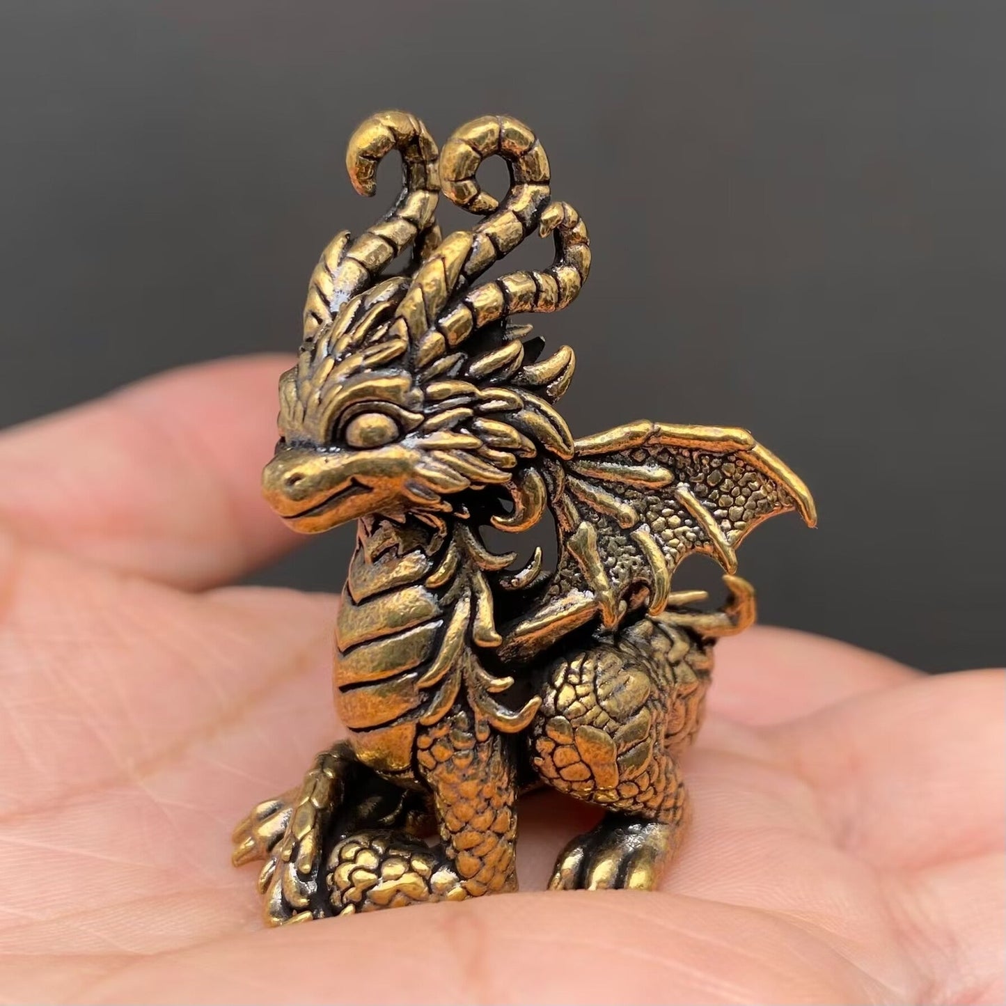 MINIATURE BRASS MAGIC DRAGON