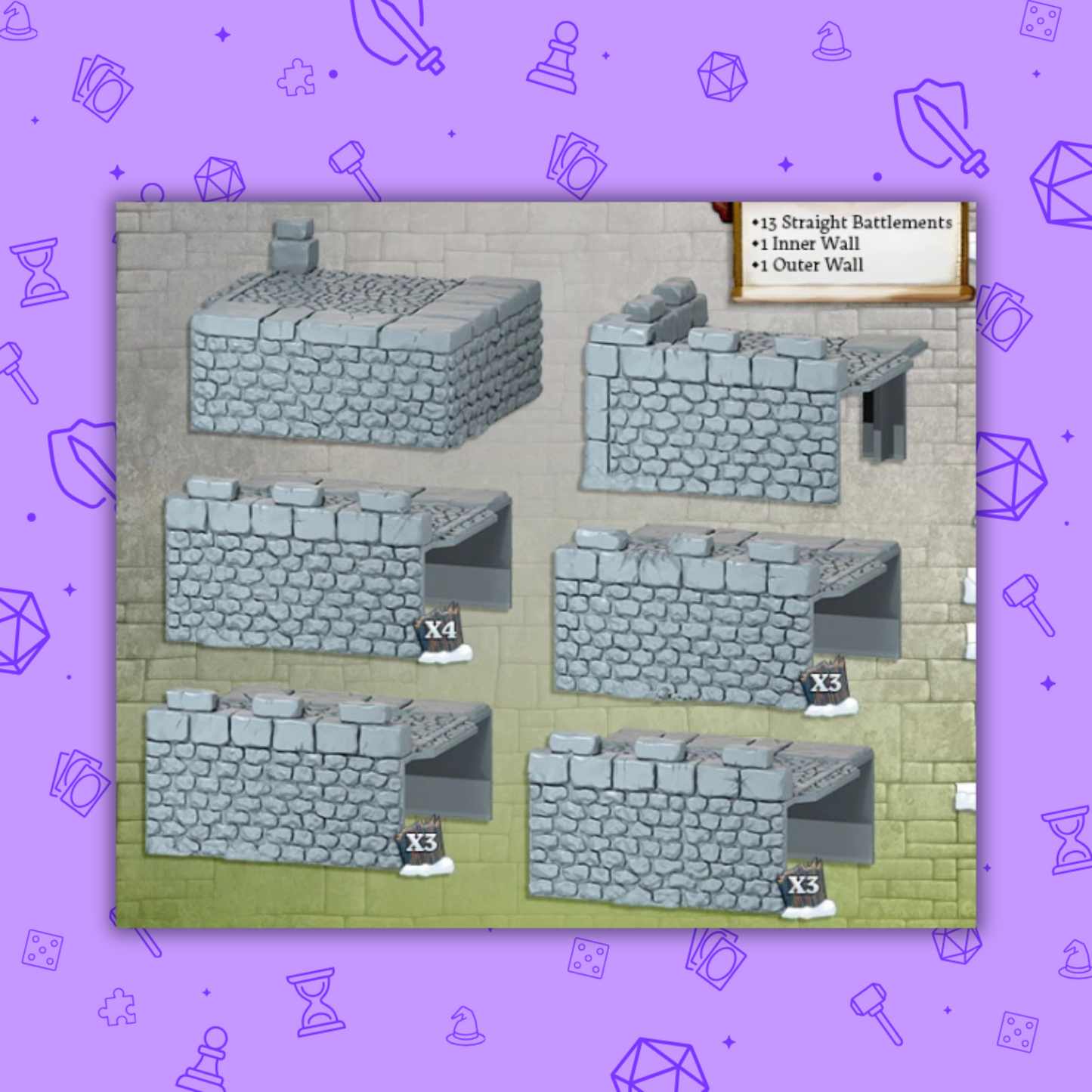 ZOMBICIDE WHITE DEATH PLASTIC 3D BATTLEMENTS (KICKSTARTER EXCLUSIVE)