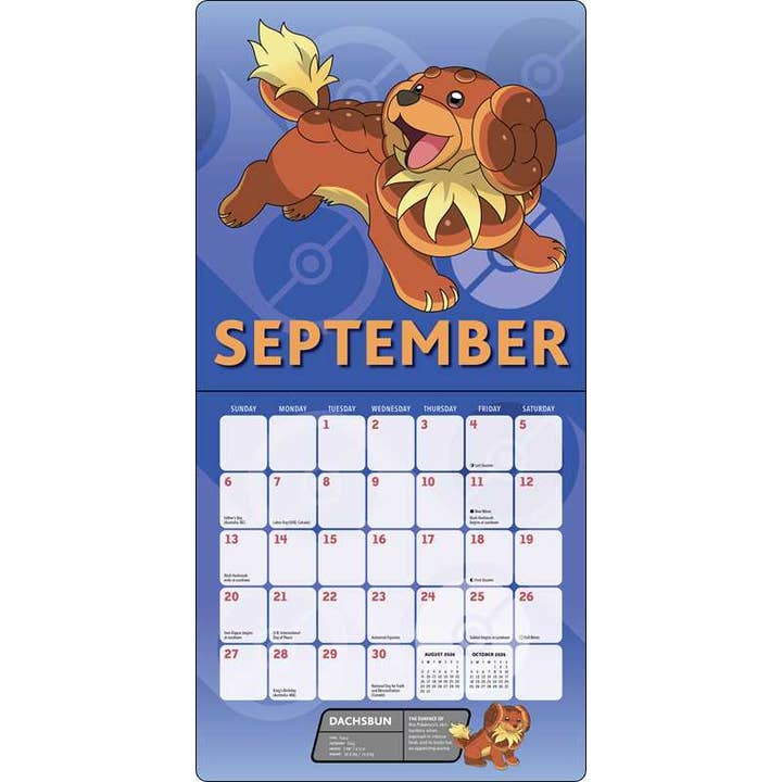 POKEMON 2026 WALL CALENDAR