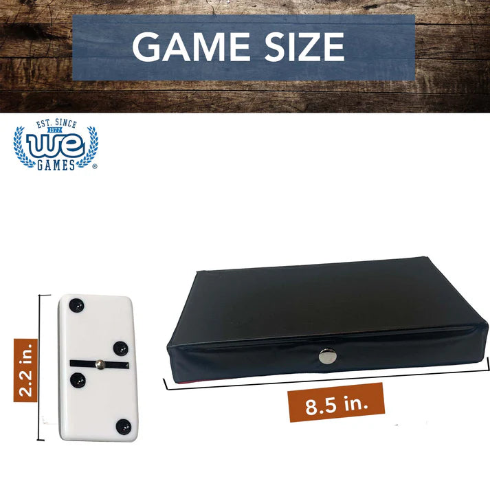 BLACK & WHITE DOUBLE SIX DOMINOES WITH SPINNERS
