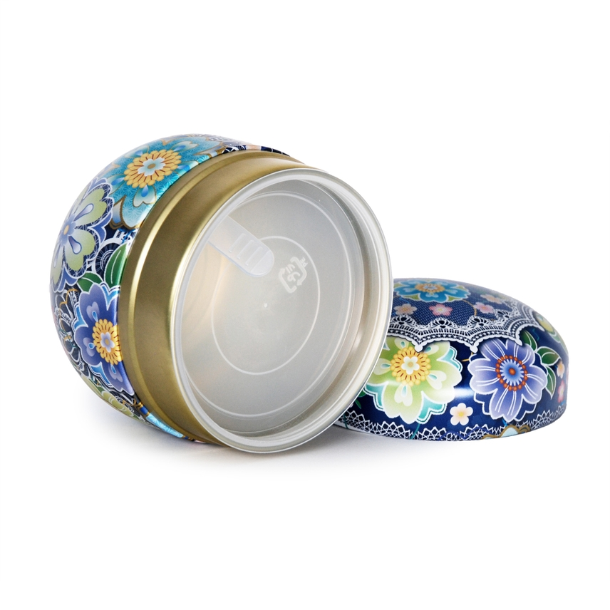 DOUBLE LID TEA CONTAINER NAVY SAKURA 3.52 oz