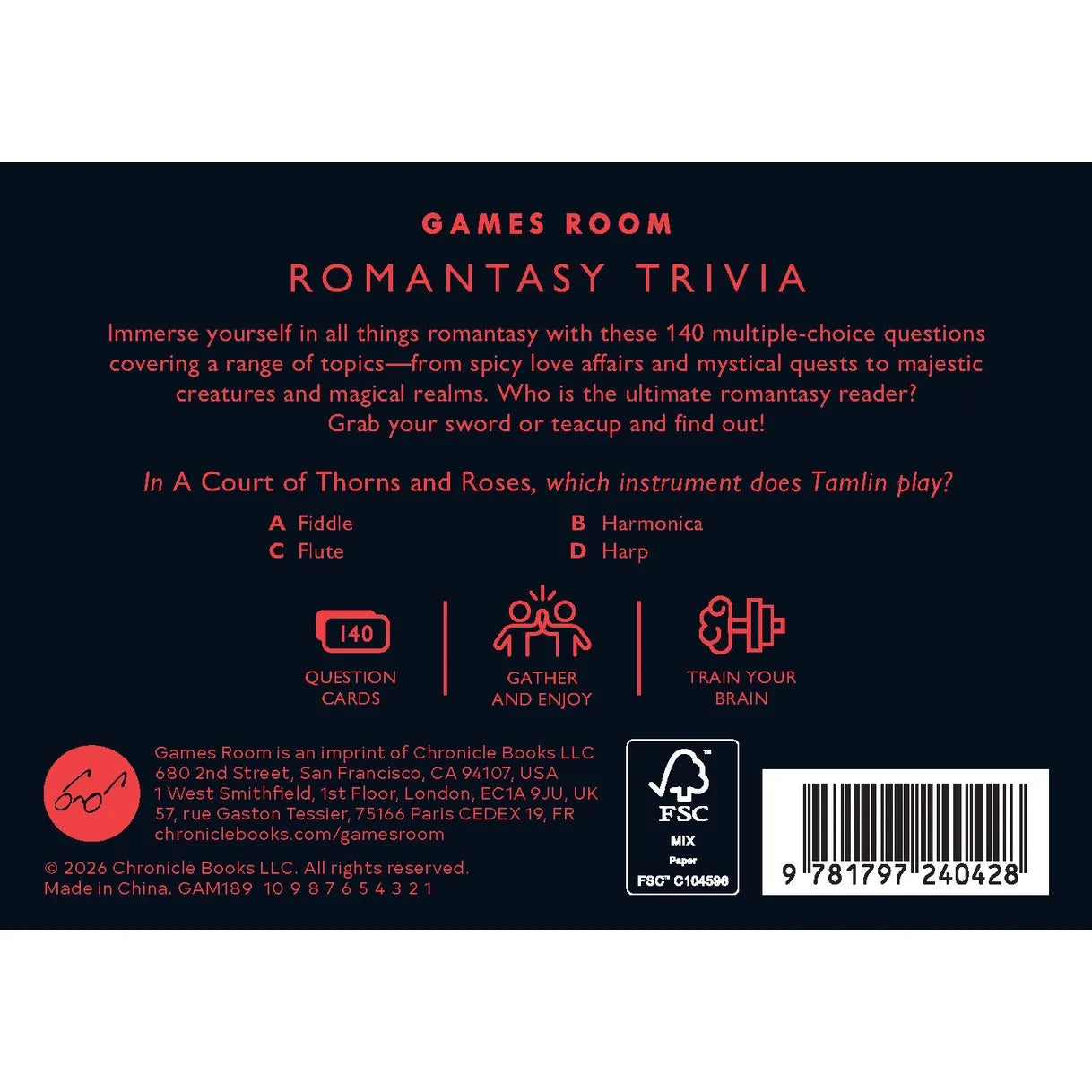 GAMES ROOM: ROMANTASY TRIVIA