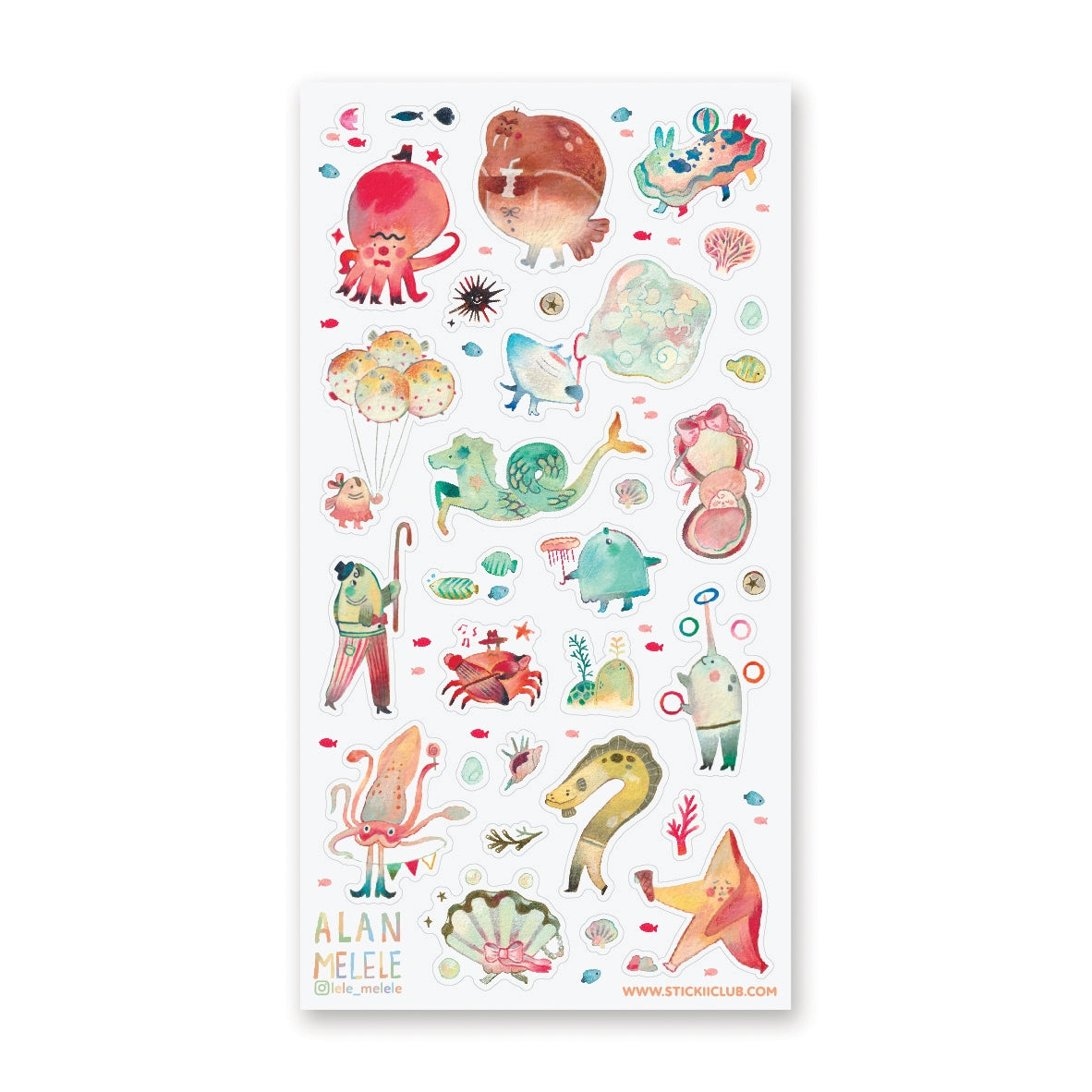 UNDER THE SEA CARNIVAL STICKER SHEET