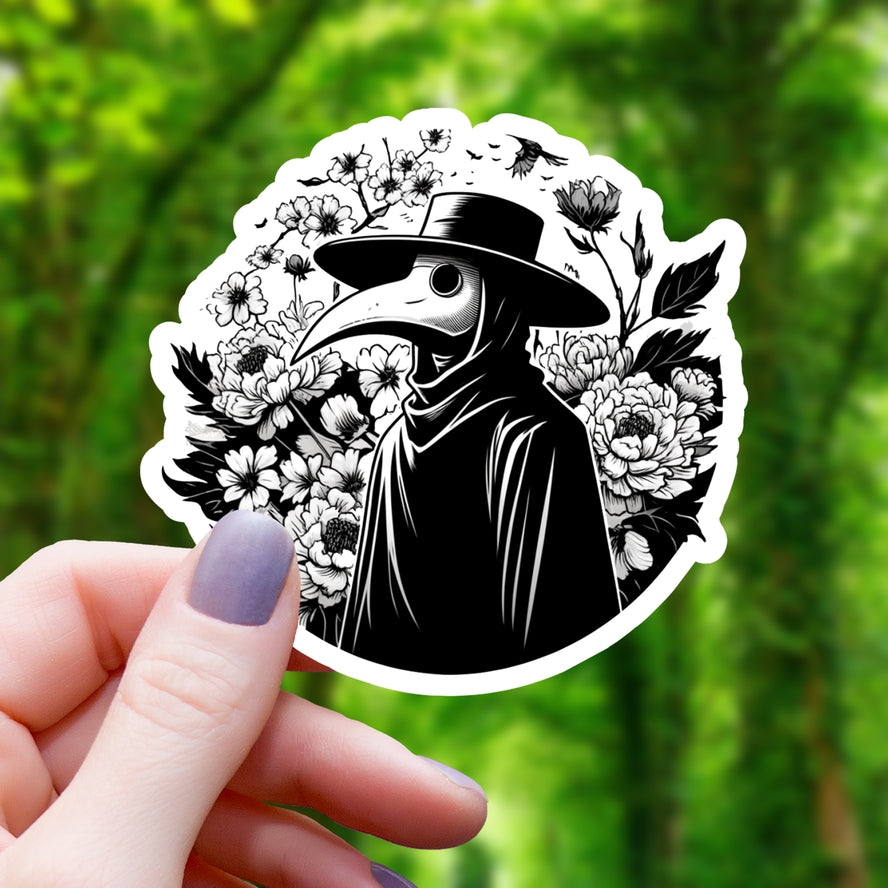 FLORAL PLAGUE DOCTOR STICKER