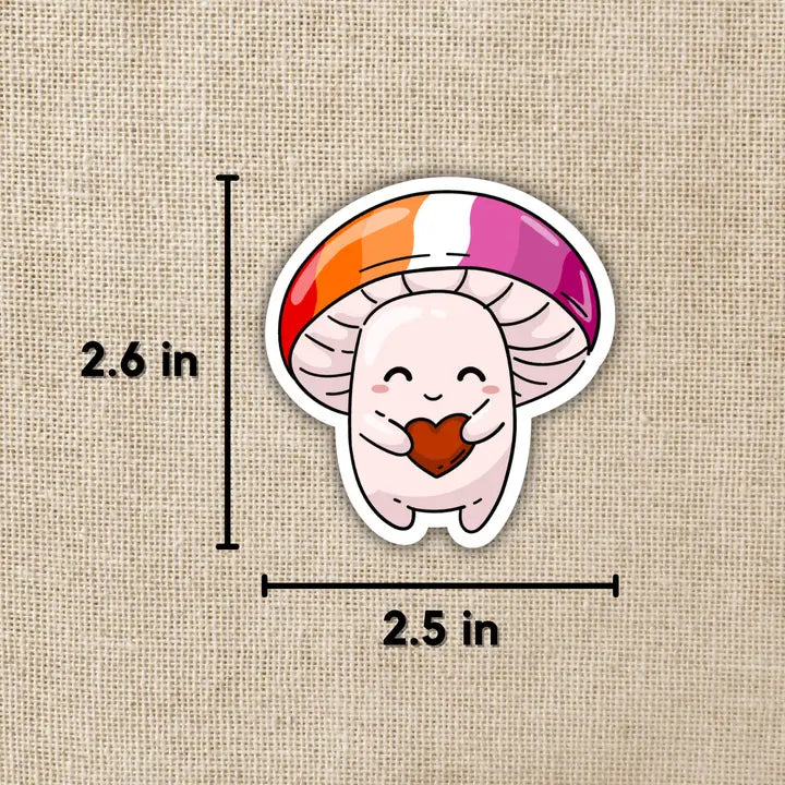 LESBIAN PRIDE MUSHROOM STICKER