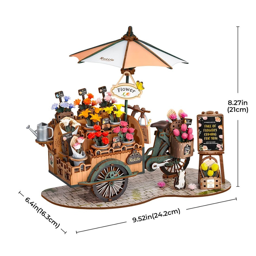BLOSSOM FLOWER CART WOODEN MINATURE KIT