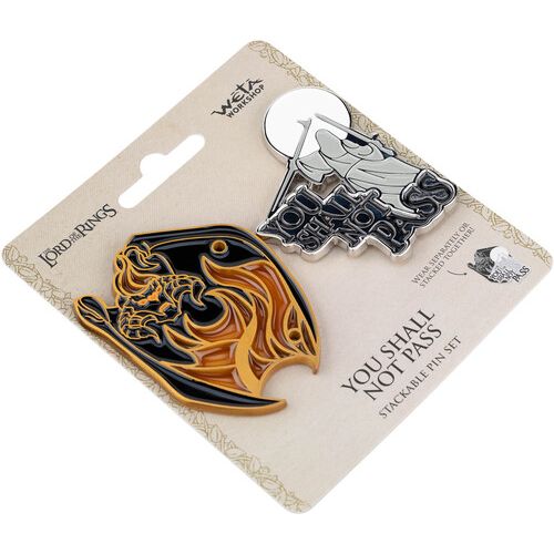 THE LORD OF THE RINGS YOU SHALL NOT PASS WETA WORKSHOP STACKABLE PIN SET