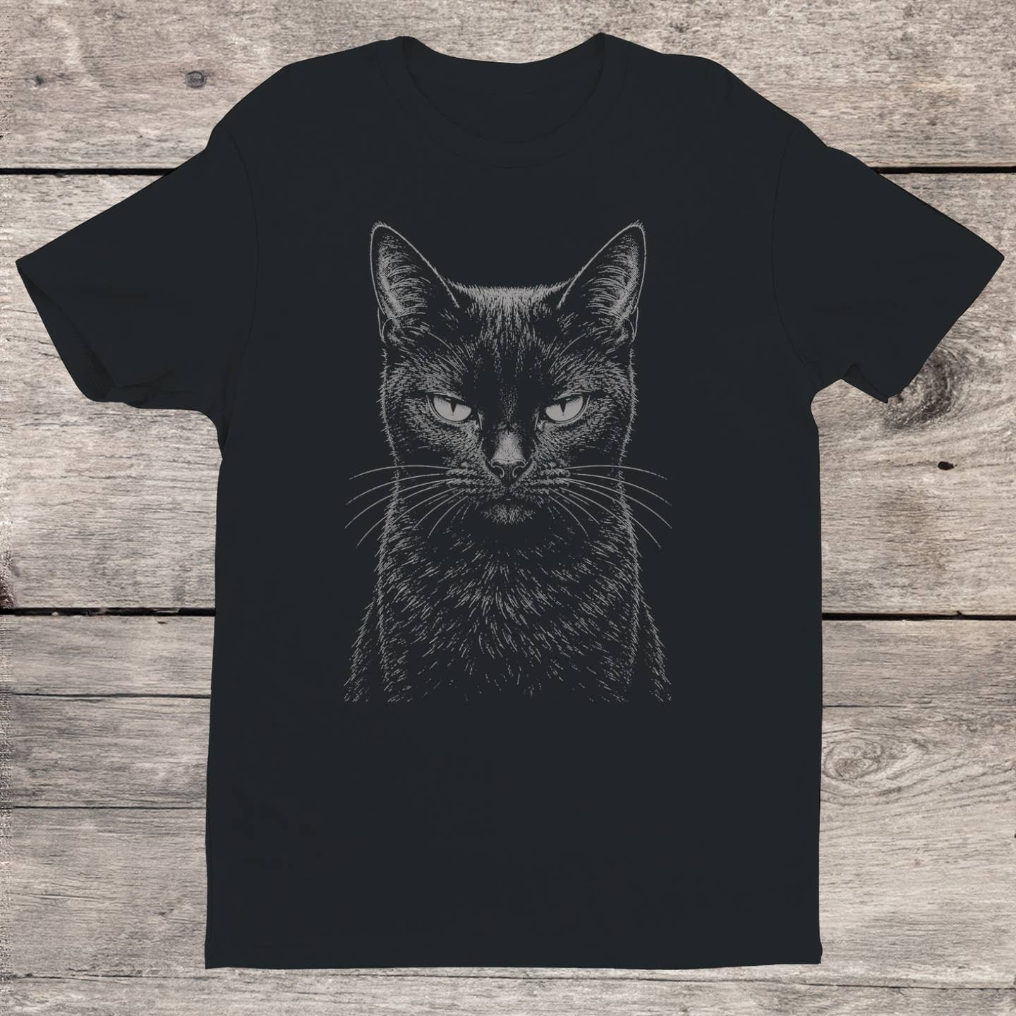 VINTAGE BLACK CAT ILLUSTRATION T-SHIRT