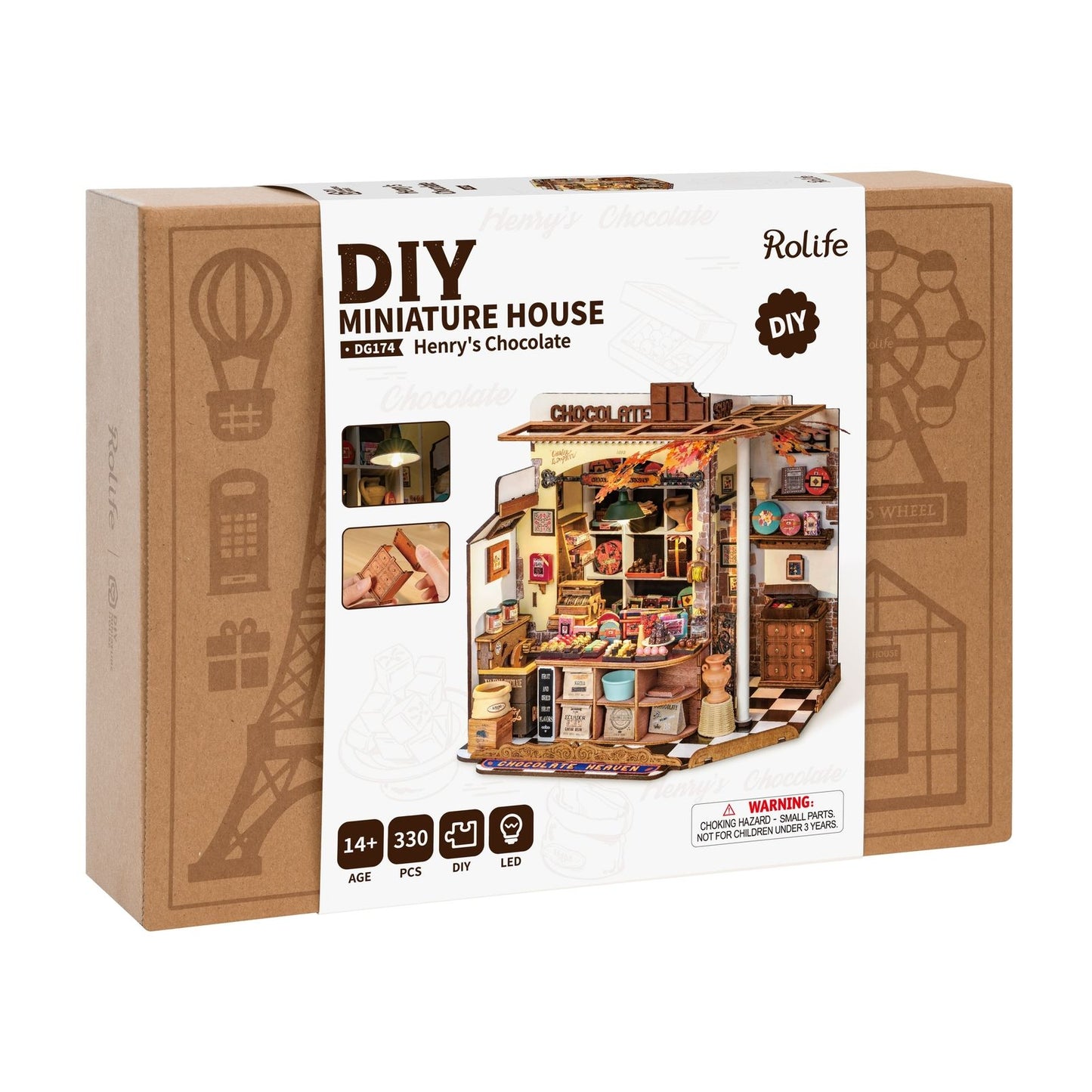 HENRY'S CHOCOLATE SHOP 3-D WOODEN MINIATURE KIT