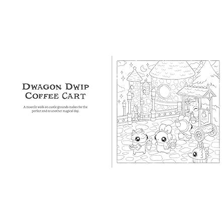 BUNNEHS AND DWAGONS: HYGGE COLOURING IN SCENES WITH KAWAII CHARACTERS