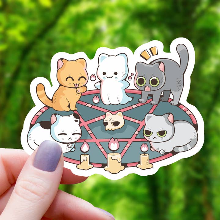 CAT SUMMONING CIRCLE STICKER
