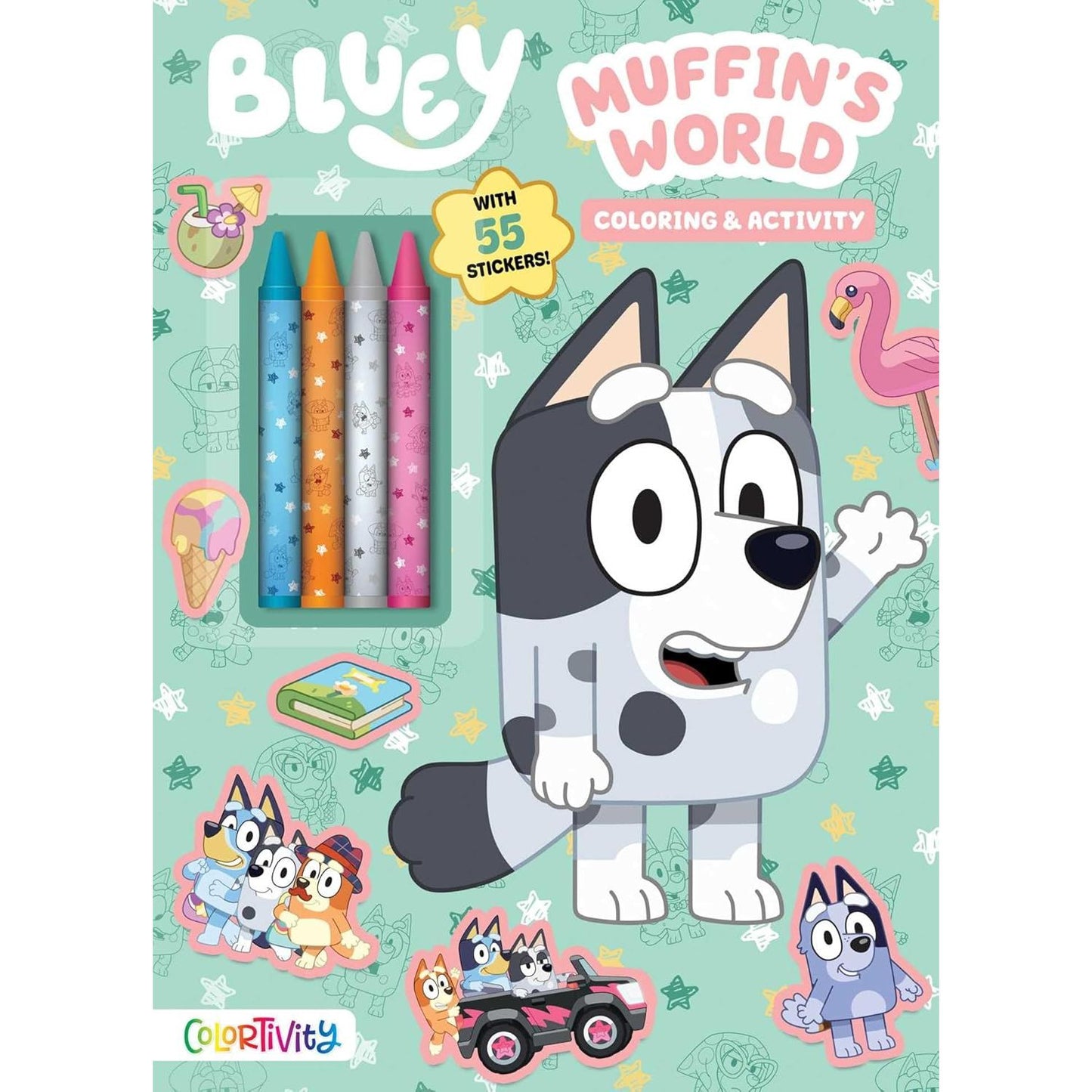 BLUEY: MUFFIN'S WORLD COLORING AND ACTIVITY BOOK WITH CRAYONS