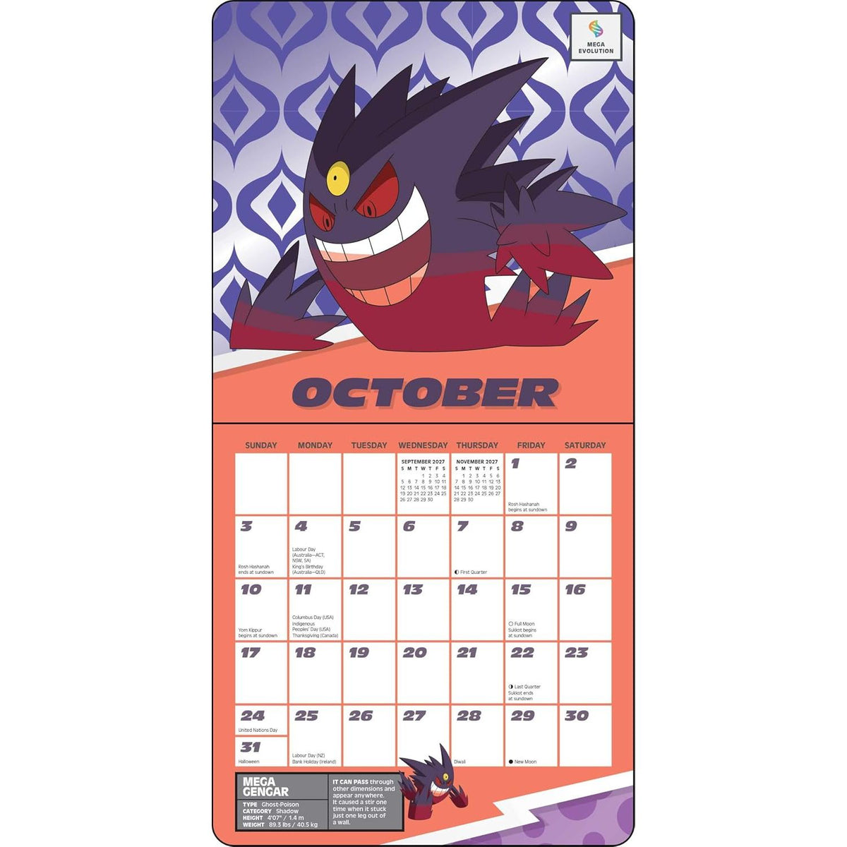 POKEMON 2027 MINI WALL CALENDAR