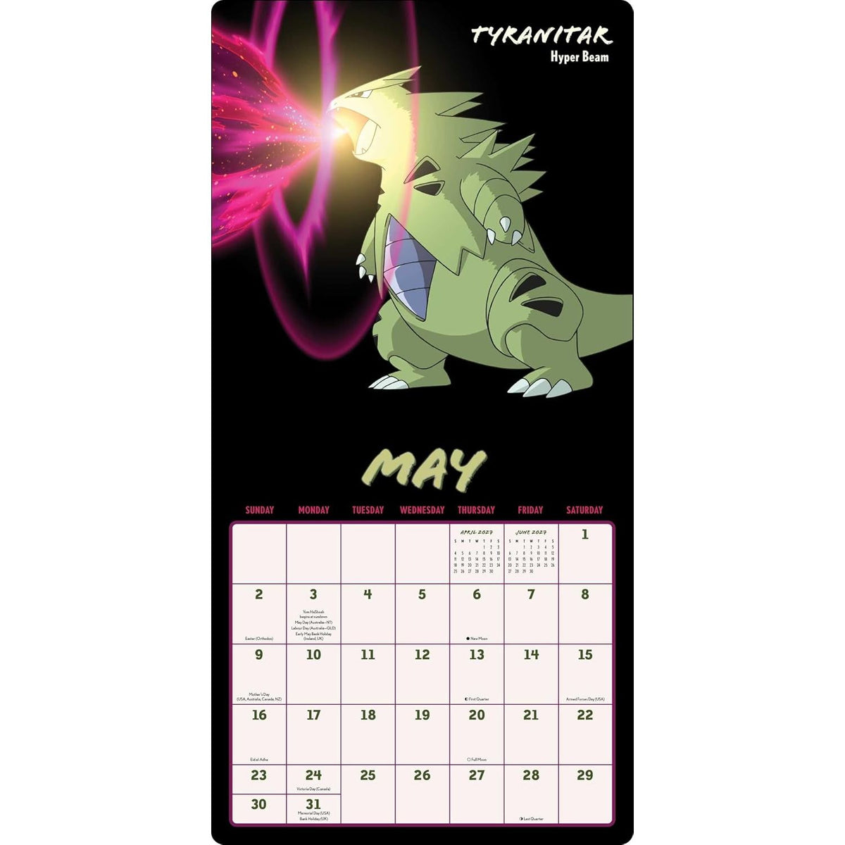 POKEMON MOVES 2027 WALL CALENDAR