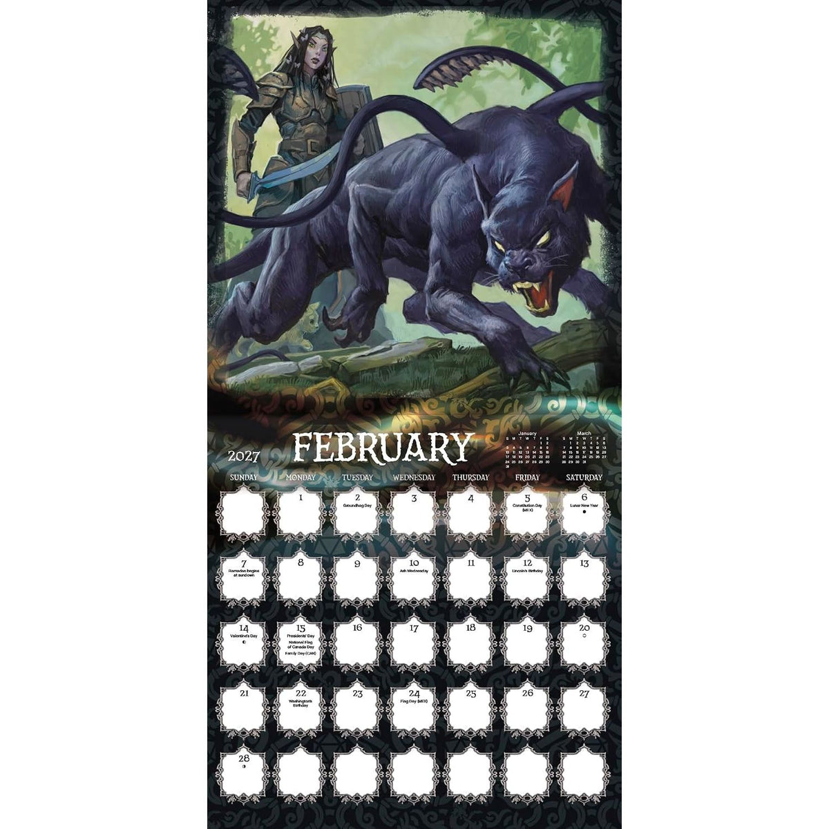 2027 DUNGEONS AND DRAGONS CLASSIC 16 MONTH WALL CALENDAR