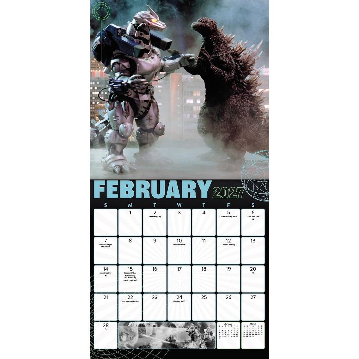 2027 GODZILLA - CLASSIC 16 MONTH WALL CALENDAR