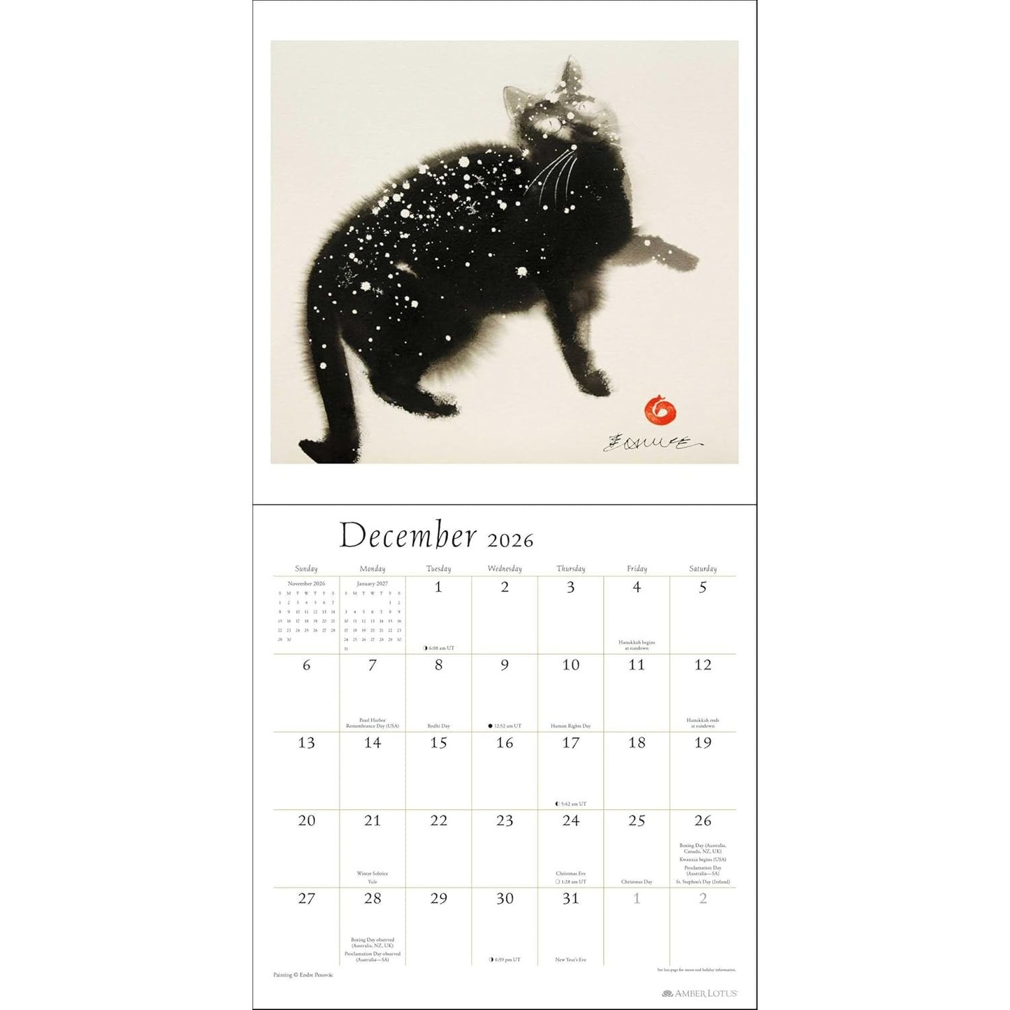 THE ARTFUL CAT WALL CALENDAR 2026