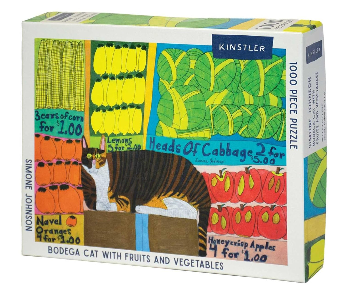BODEGA CAT WITH FRUITS AND VEGETABLES: 1000 PIECE PUZZLE BY SIMONE JOHNSON