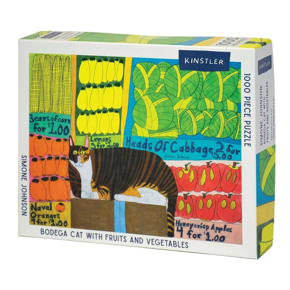 BODEGA CAT WITH FRUITS AND VEGETABLES: 1000 PIECE PUZZLE BY SIMONE JOHNSON