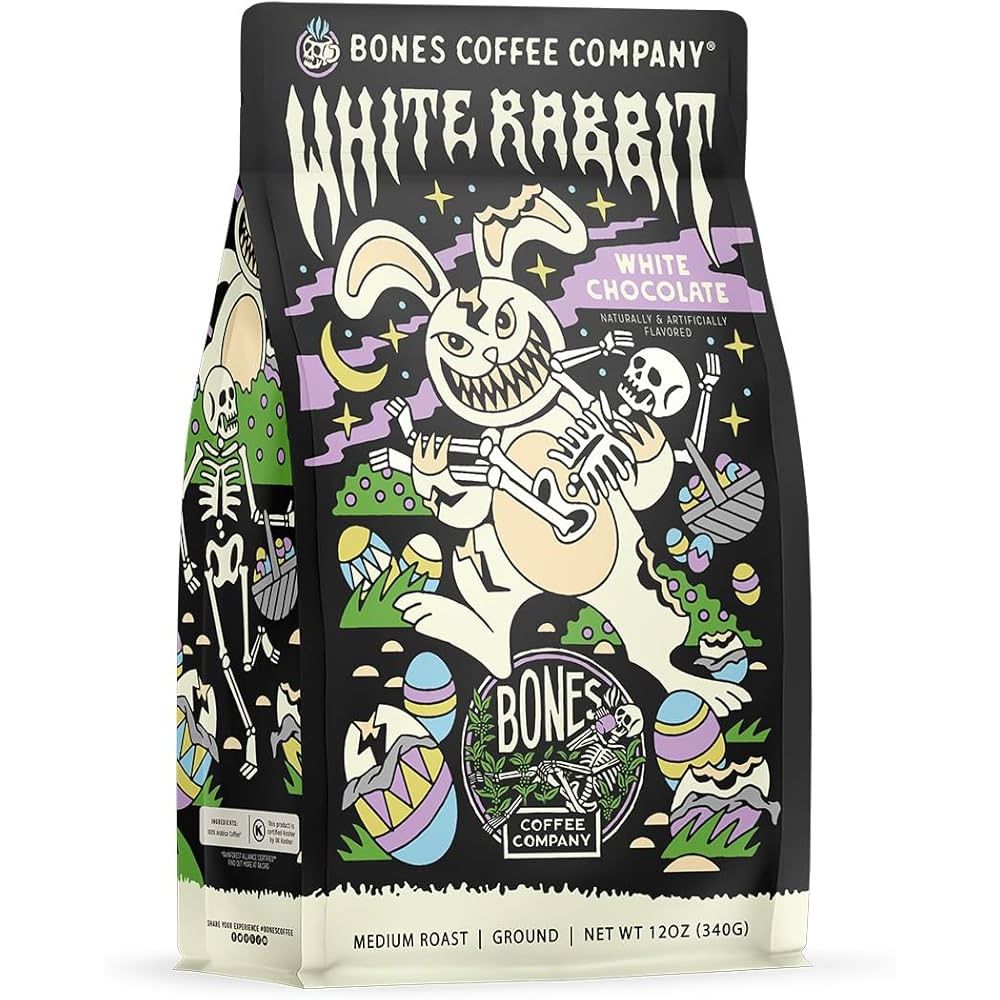 BONES COFFEE WHITE RABBIT 12OZ GROUND COFFEE