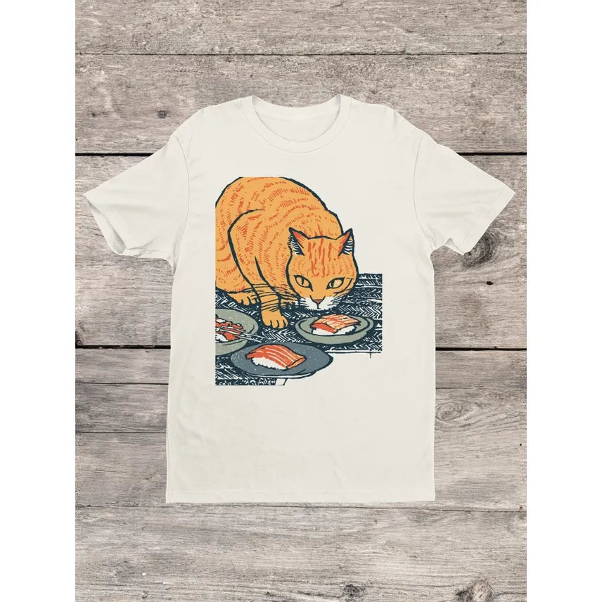 CURIOUS SUSHI CAT T-SHIRT