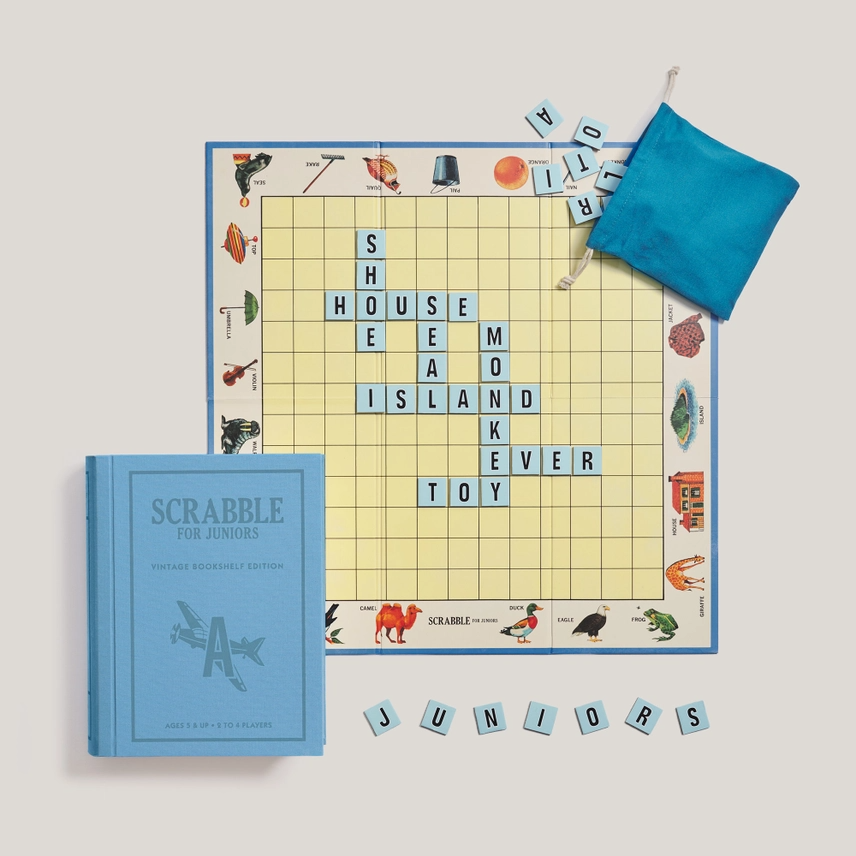 SCRABBLE FOR JUNIORS VINTAGE BOOKSHELF EDITION