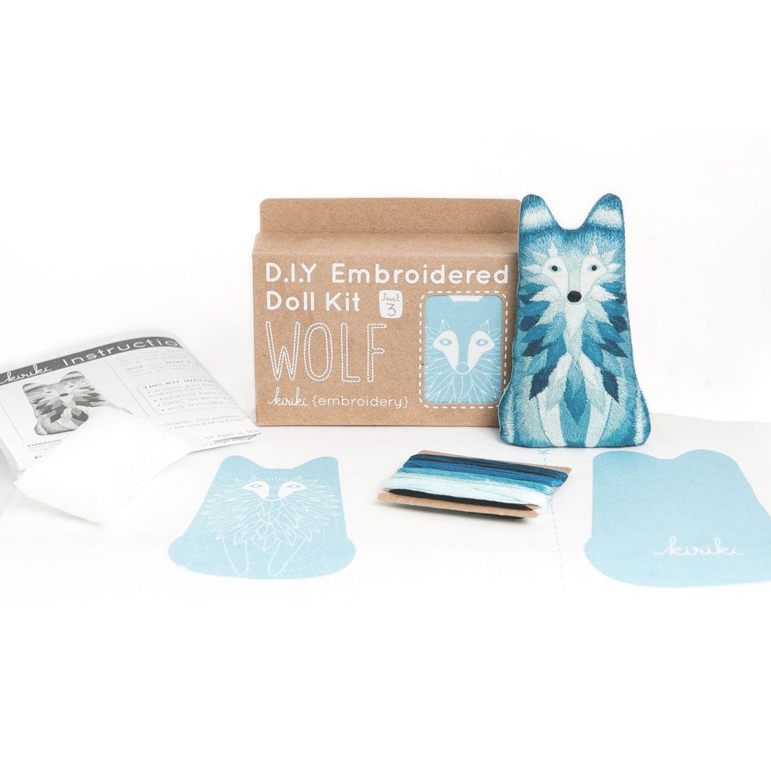 D.I.Y. WOLF EMBROIDERED DOLL KIT
