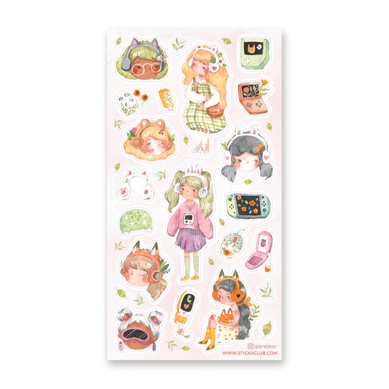 GAMER GIRLS STICKER SHEET