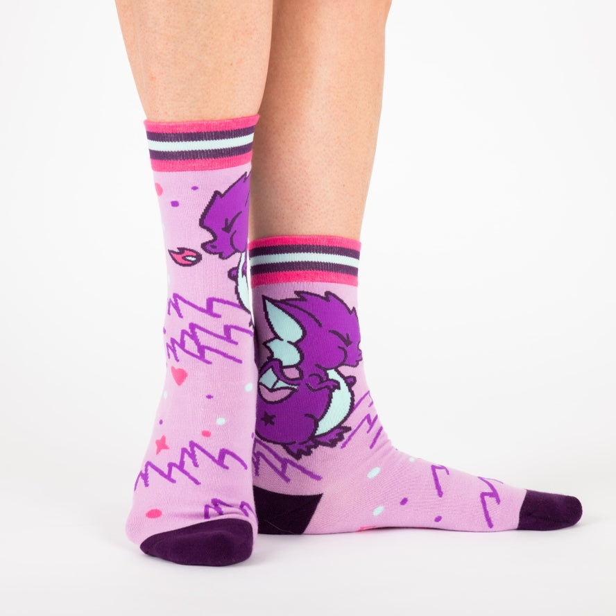 CUTE DRAGON CREW SOCKS BY FOOTCLOTHES