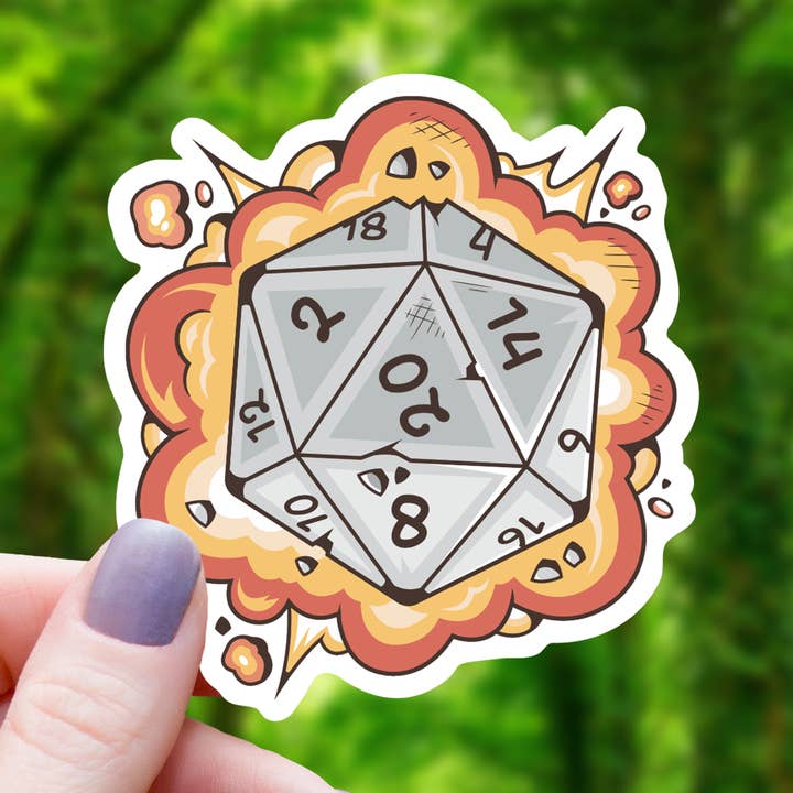 EXPLODING D20 STICKER