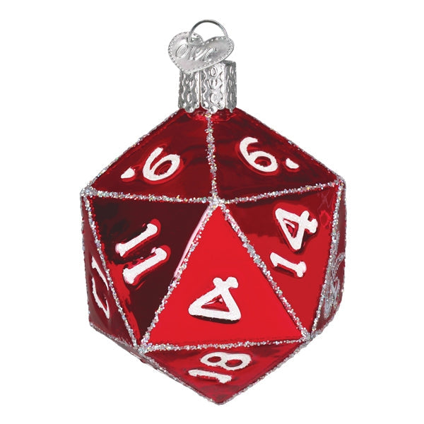DUNGEONS & DRAGONS D20 GLASS HOLIDAY ORNAMENT
