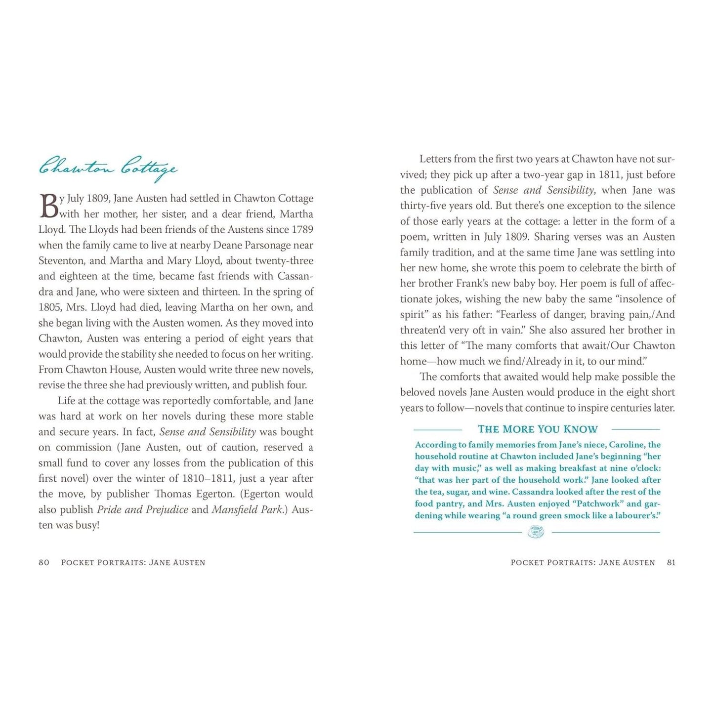 POCKET PORTRAIT: JANE AUSTEN BY JANET LEWIS SAIDI