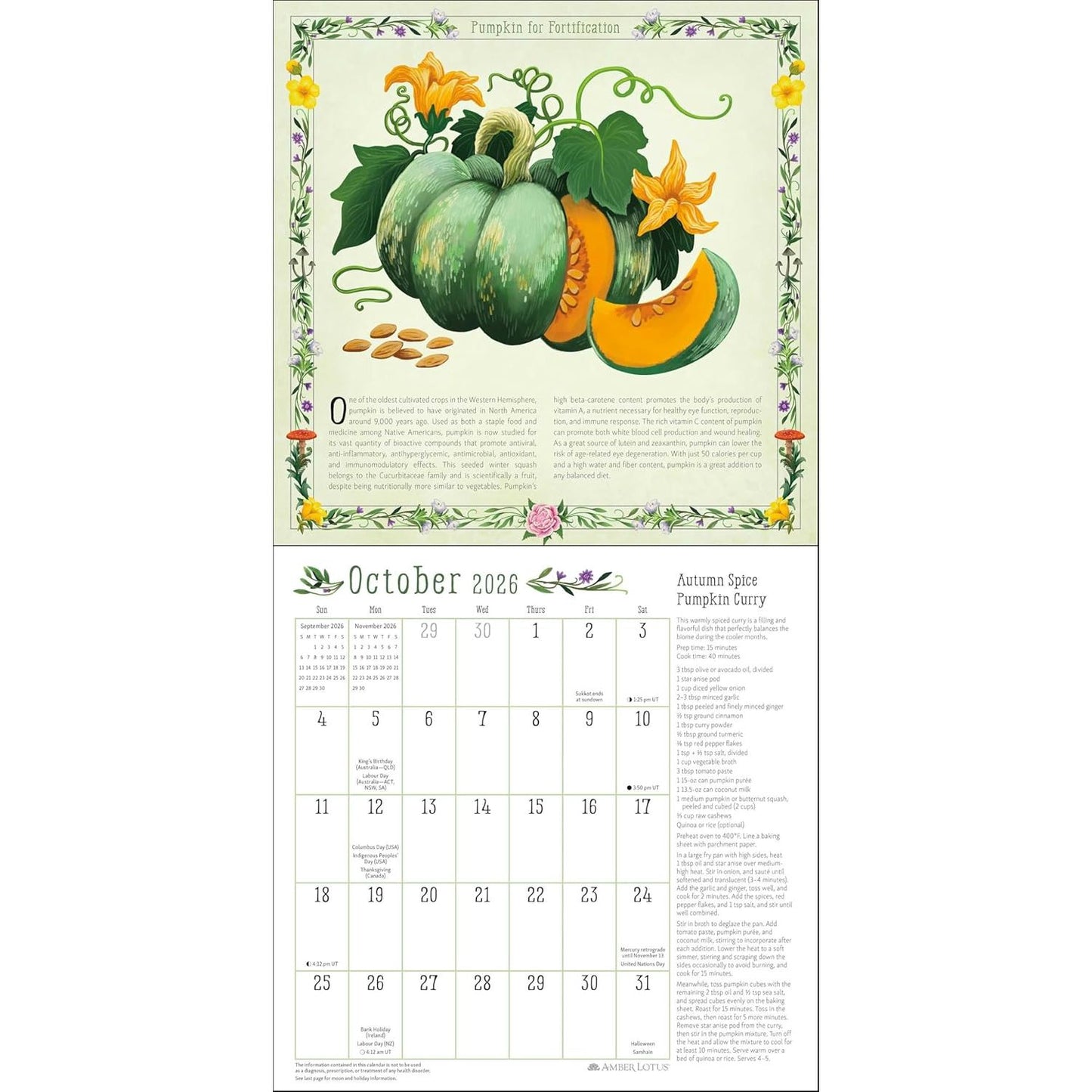 KITCHEN WITCH WALL CALENDAR 2026