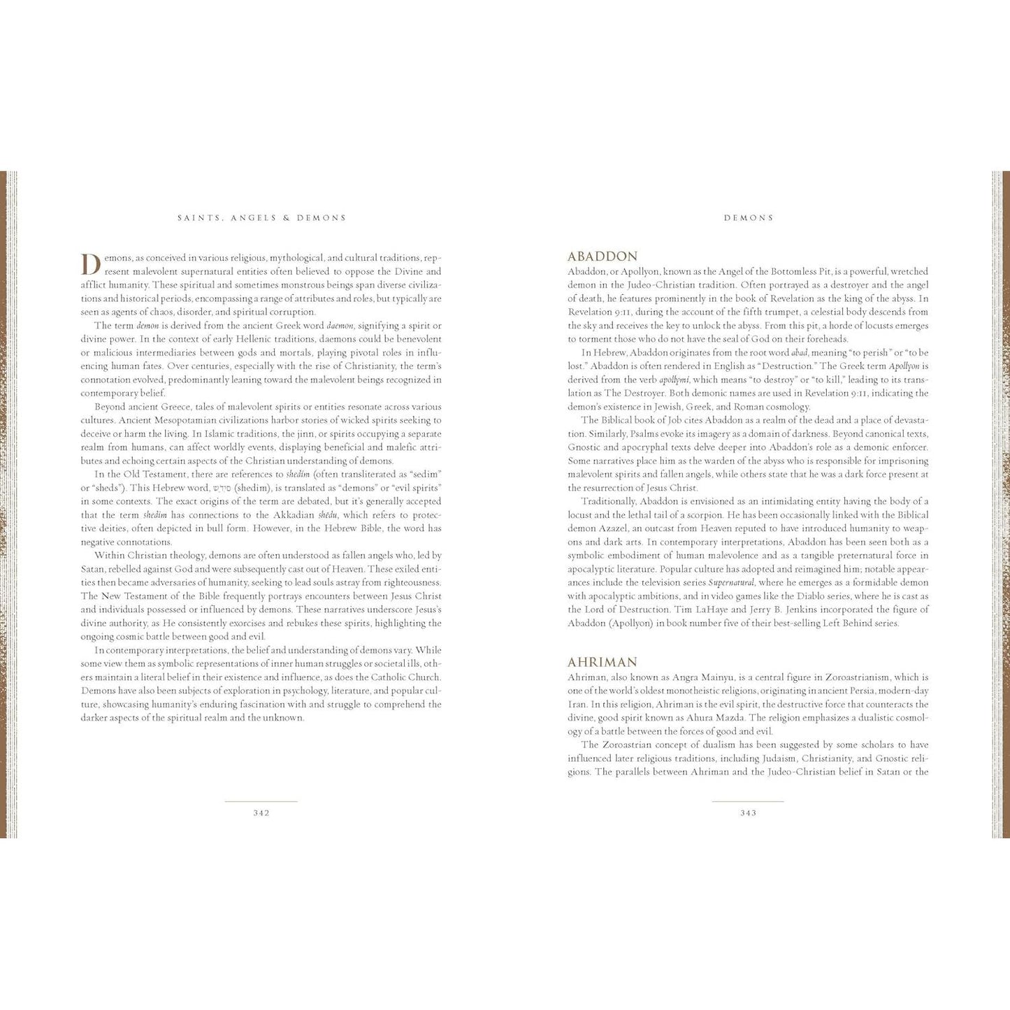 SAINTS, ANGELS, AND DEMONS: AN A TO Z GUIDE TO THE HOLY AND THE DAMNED BY GARY JANSEN