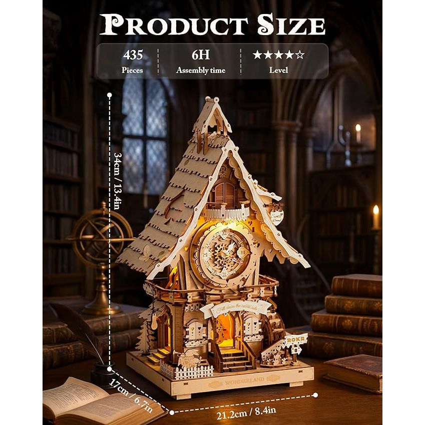 WOODEN CUCKOO CLOCK (WOODEN COLOR) 3D PUZZLE