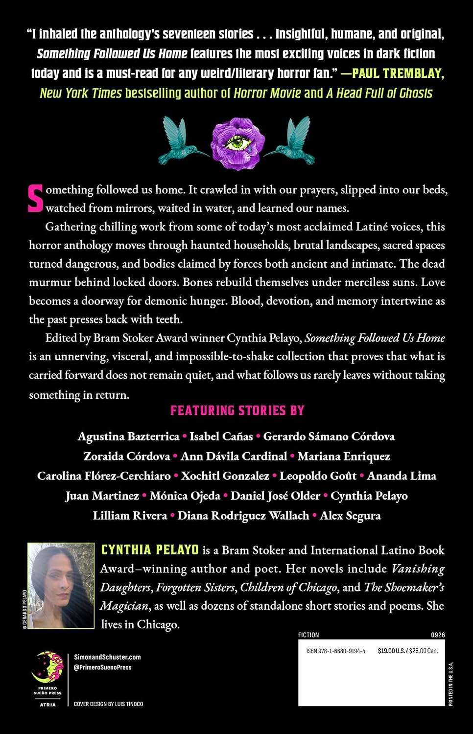 SOMETHING FOLLOWED US HOME: TALES OF LATINÉ HORROR BY CYNTHIA PELAYO