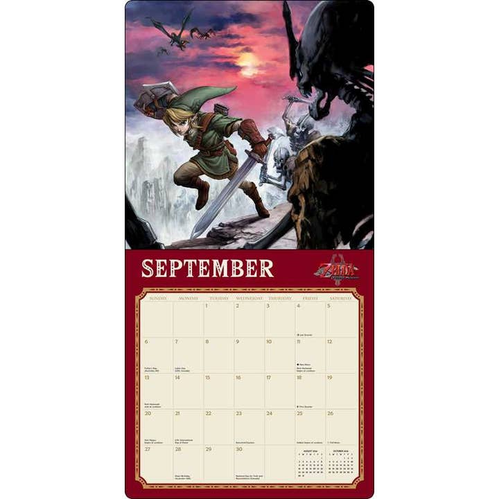 LEGEND OF ZELDA 2026 WALL CALENDAR BY NINTENDO